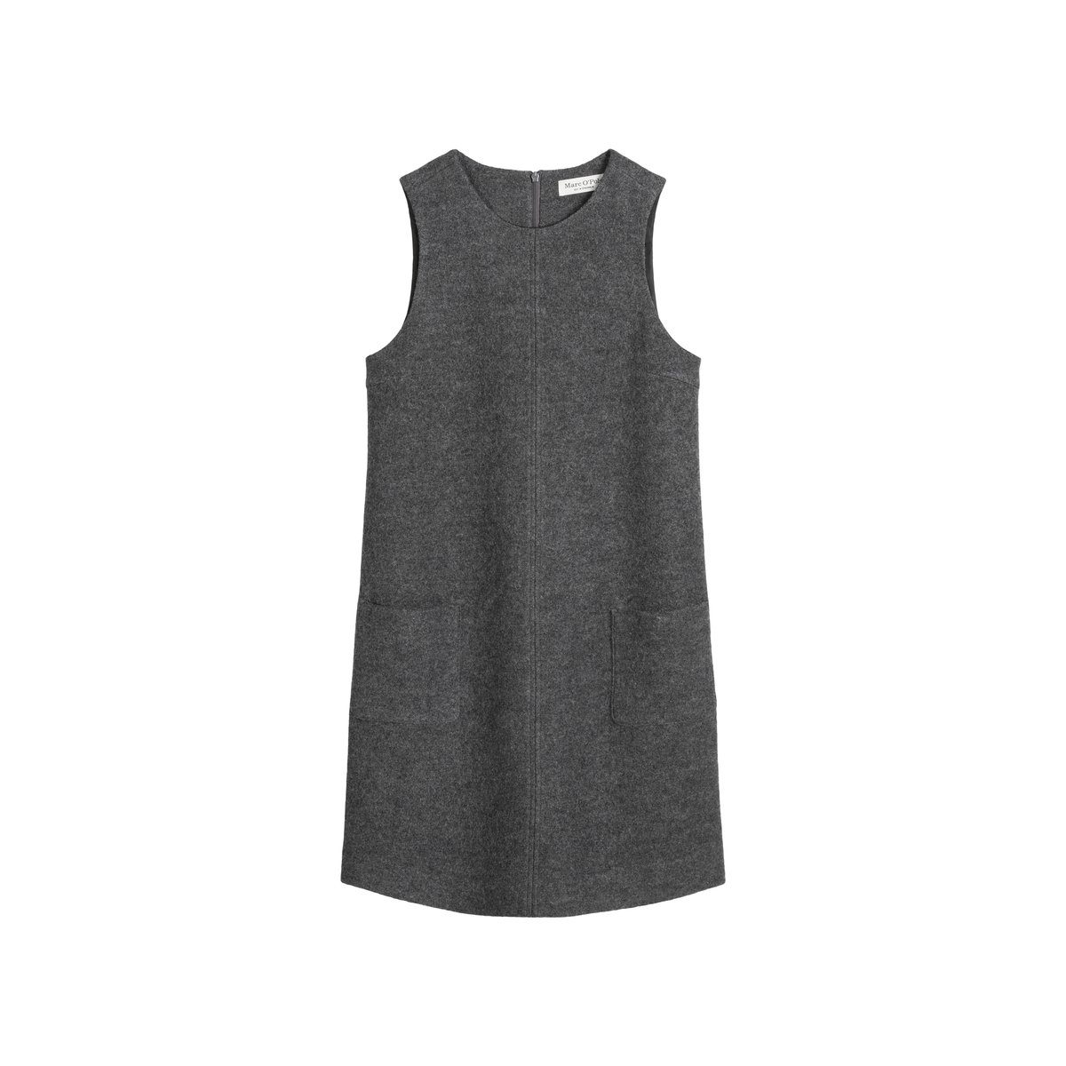Mini-robe droite en laine bouillie gris foncé, MARC O'POLO