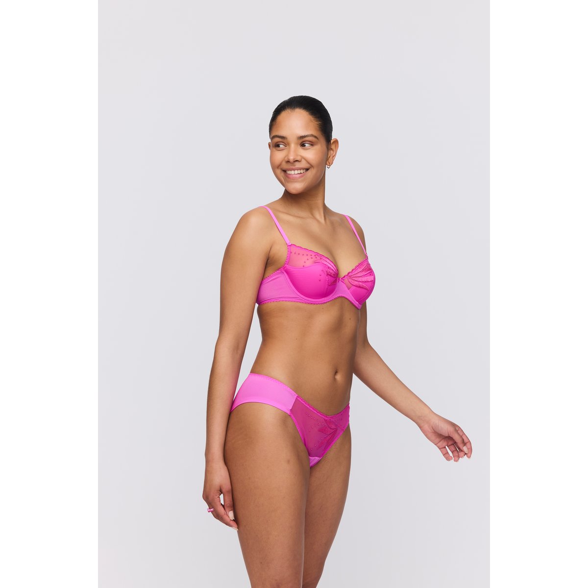 Soutien gorge demi-mousse plongeant ETOILE rose - cactus flower, MARIE JO
