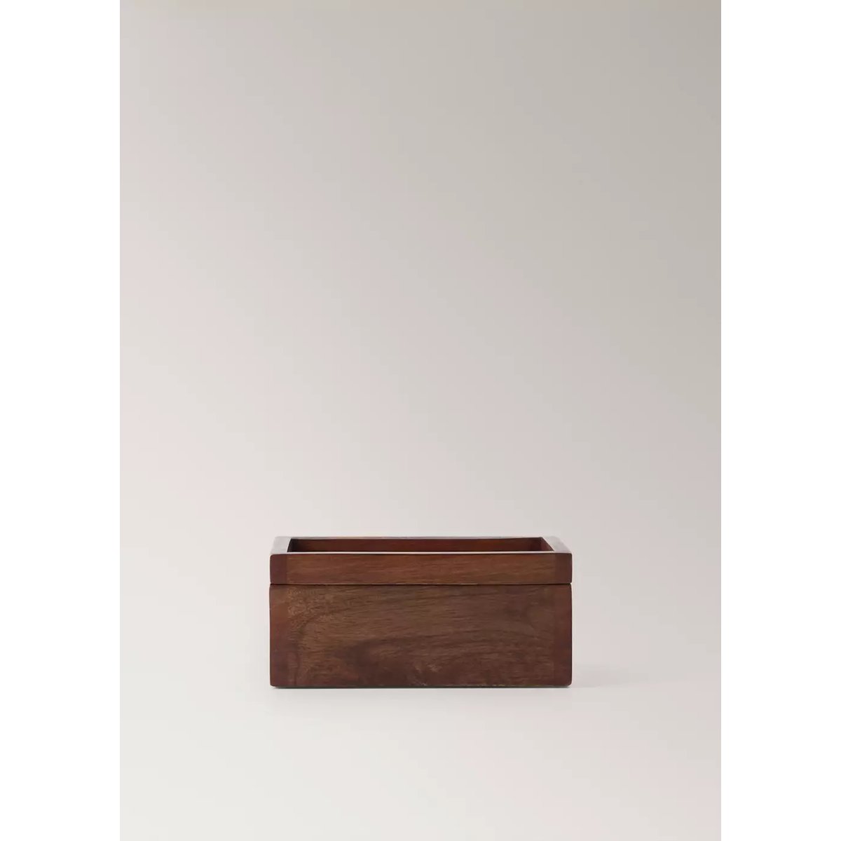 Petite boîte carrée en bois marron, MANGO HOME