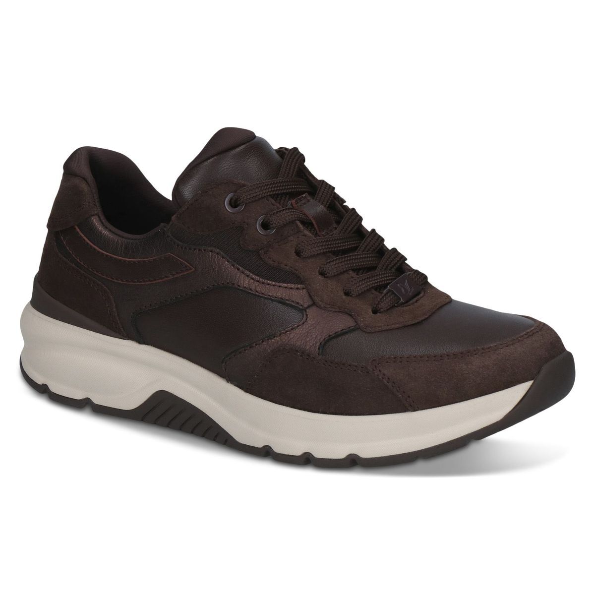 Basket en cuir marron foncé combiné, CAPRICE
