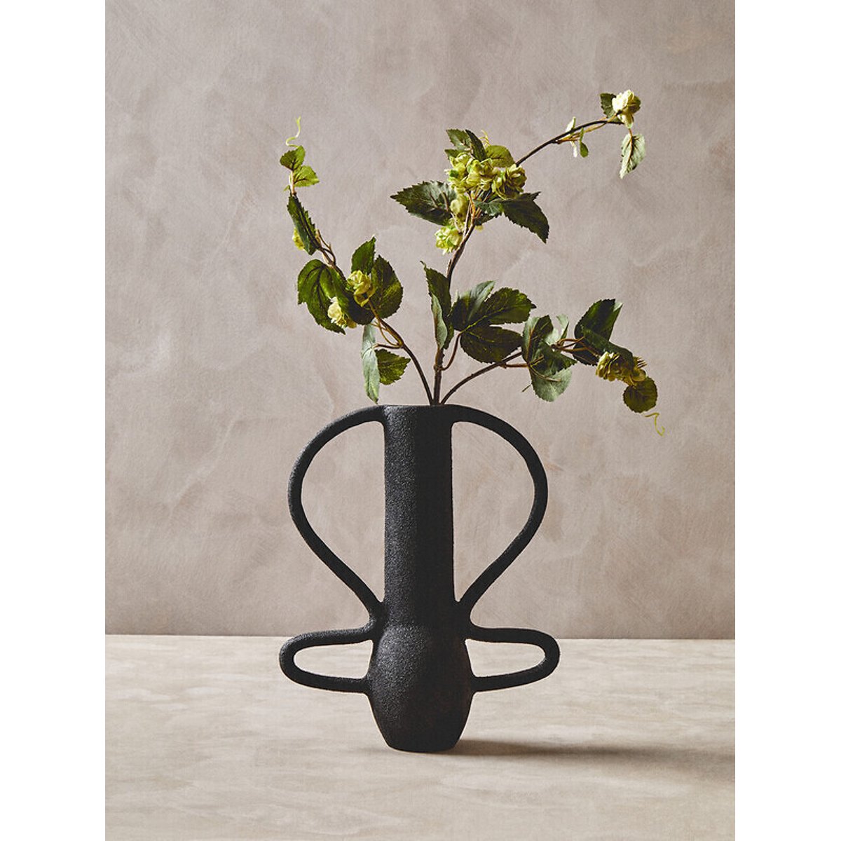 35cm Deriva Large Textured Vase in Black black, FIFTY FIVE SOUTH