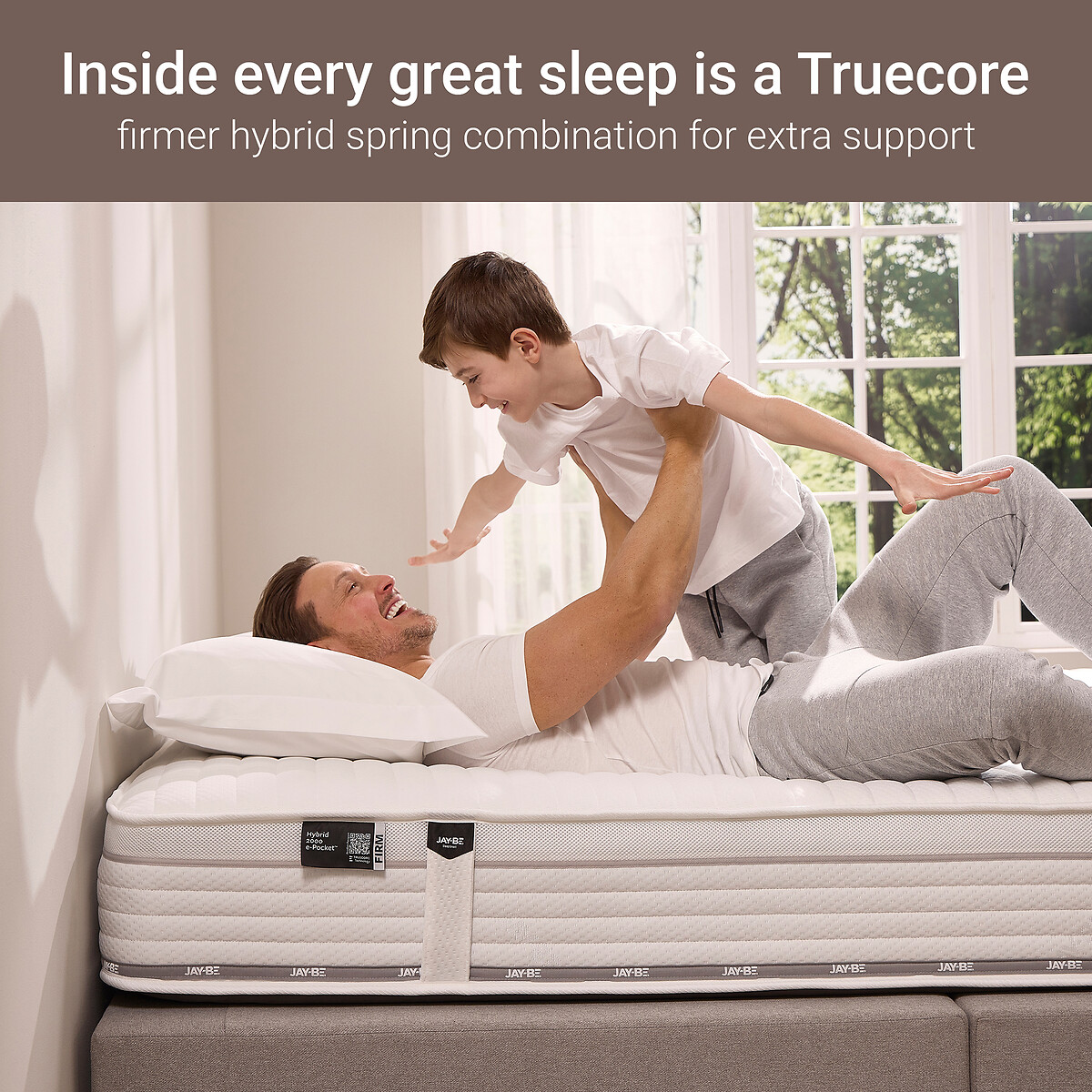 Jay-Be® Firm Hybrid 2000 e-Pocket™ Truecore® Eco-Friendly Mattress white, JAY-BE