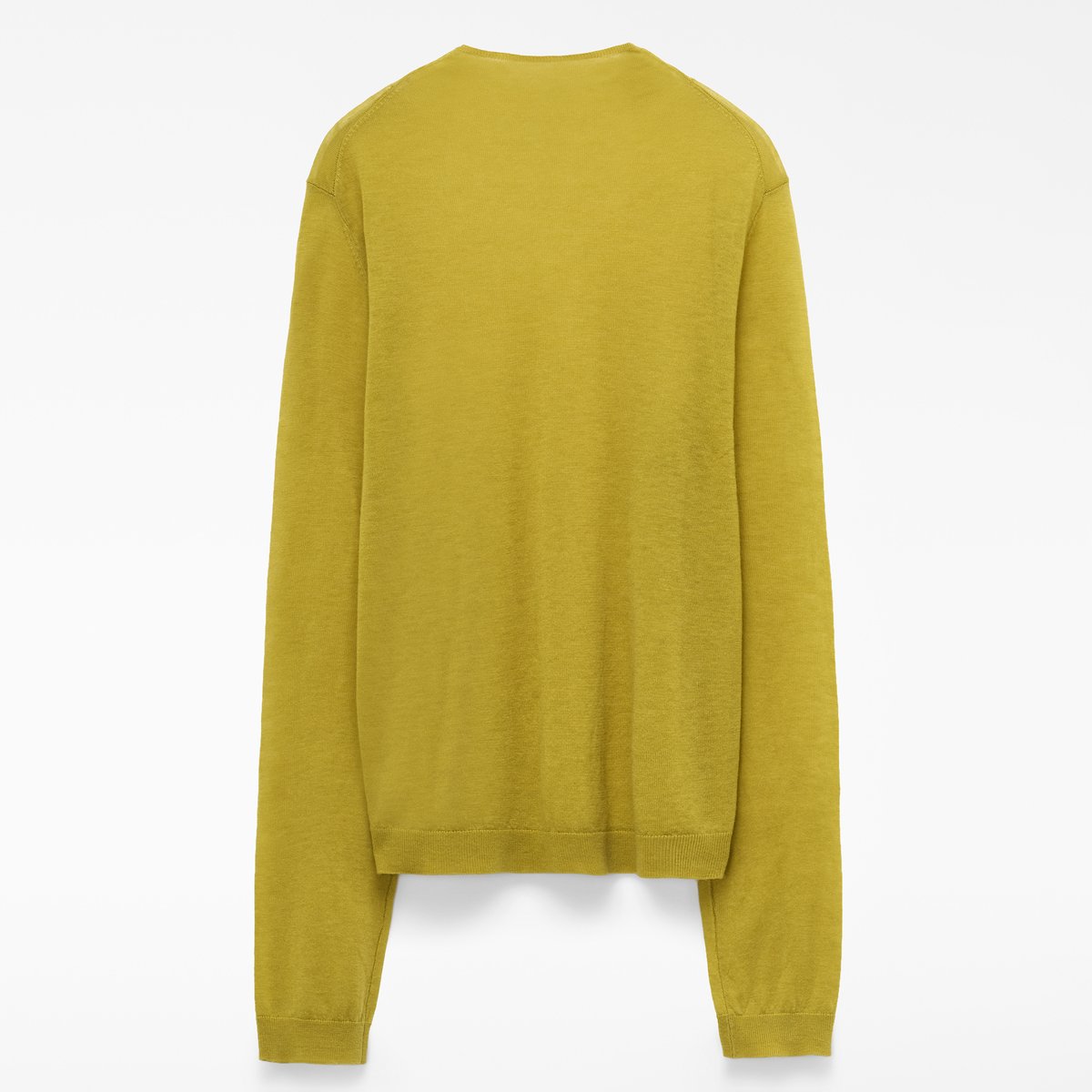 Pull ajusté en maille fine de laine mérinos citron vert, ADOLFO DOMINGUEZ
