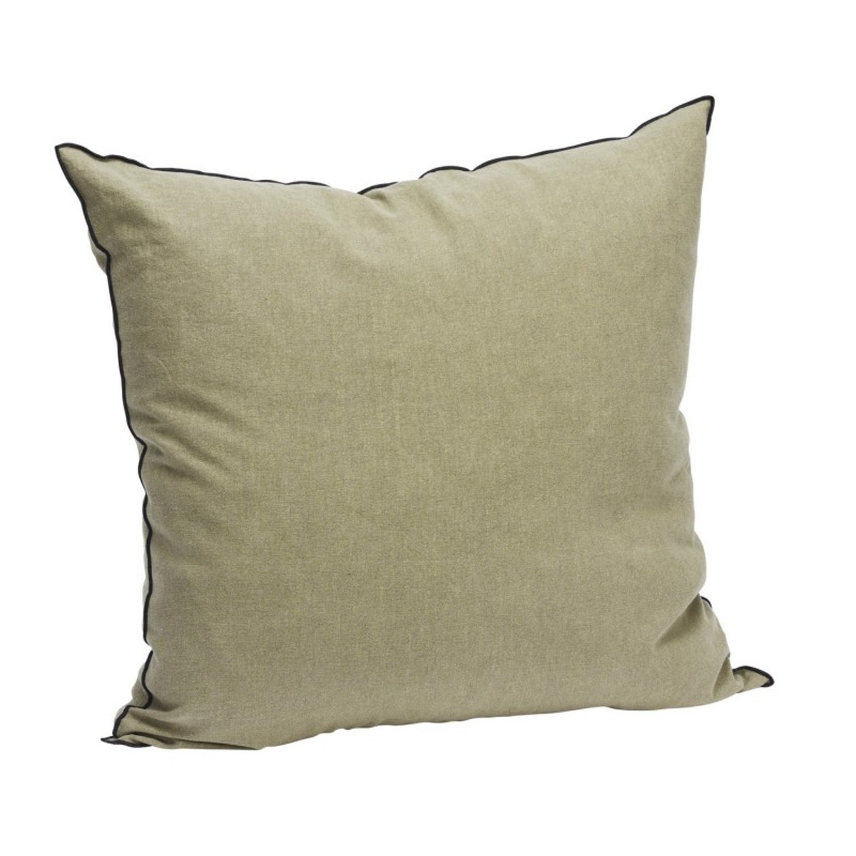 Grande housse de coussin lin coton uni vert kaki, MADAM STOLTZ