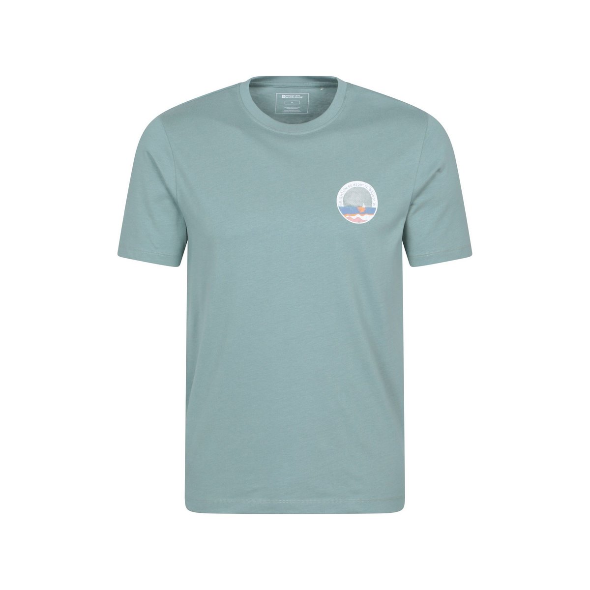 T-shirt manches courtes motif/style coucher de soleil BRIGHTON vert pâle imprimé, MOUNTAIN WAREHOUSE