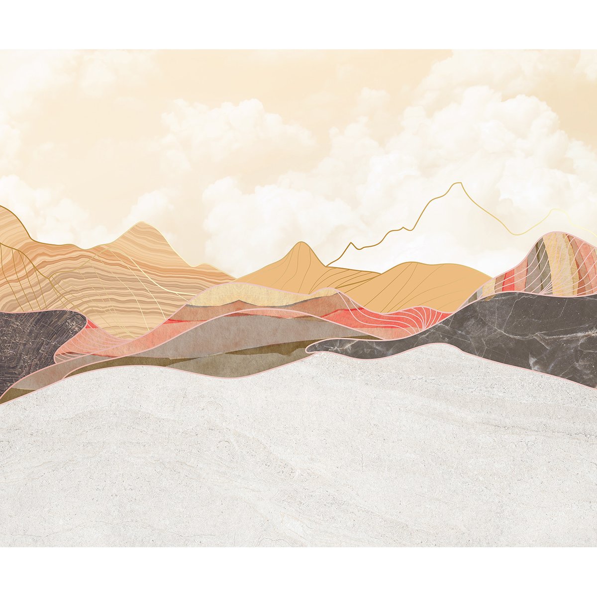 Papier peint panoramique SIROCCO beige, LE PAPIERS DE NINON