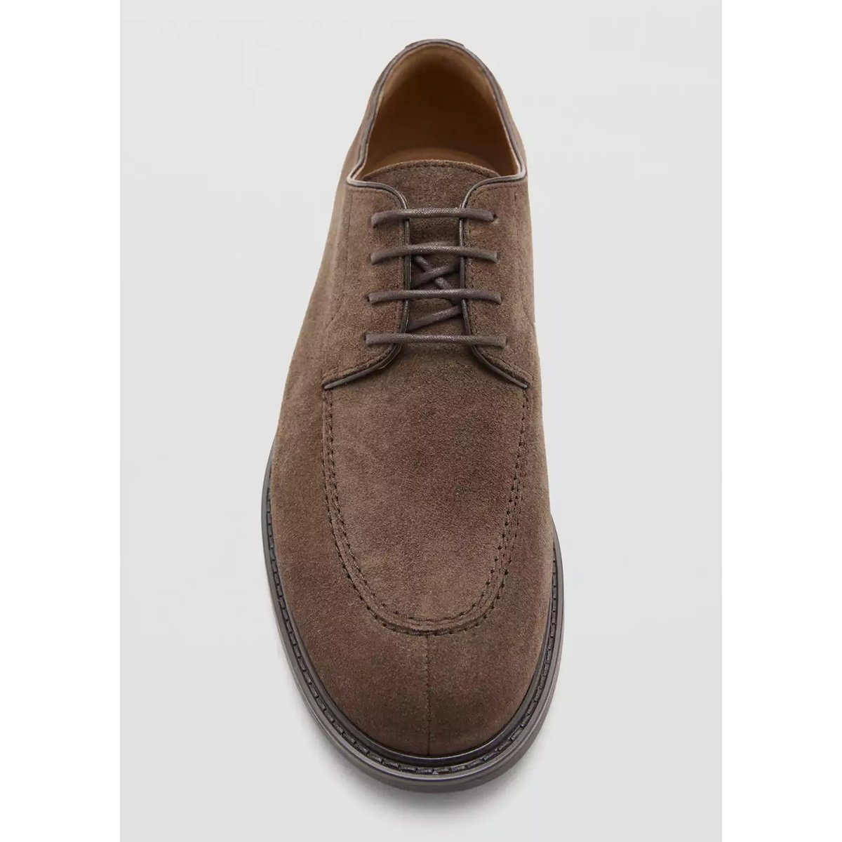Chaussures costume cuir suède marron moyen, MANGO MAN