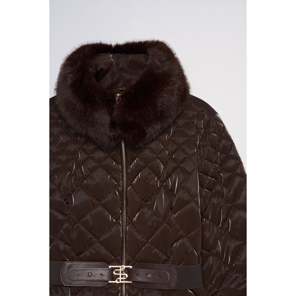 MANTEAU MATELASSÉ EFFET VELOURS marron, SALSA JEANS