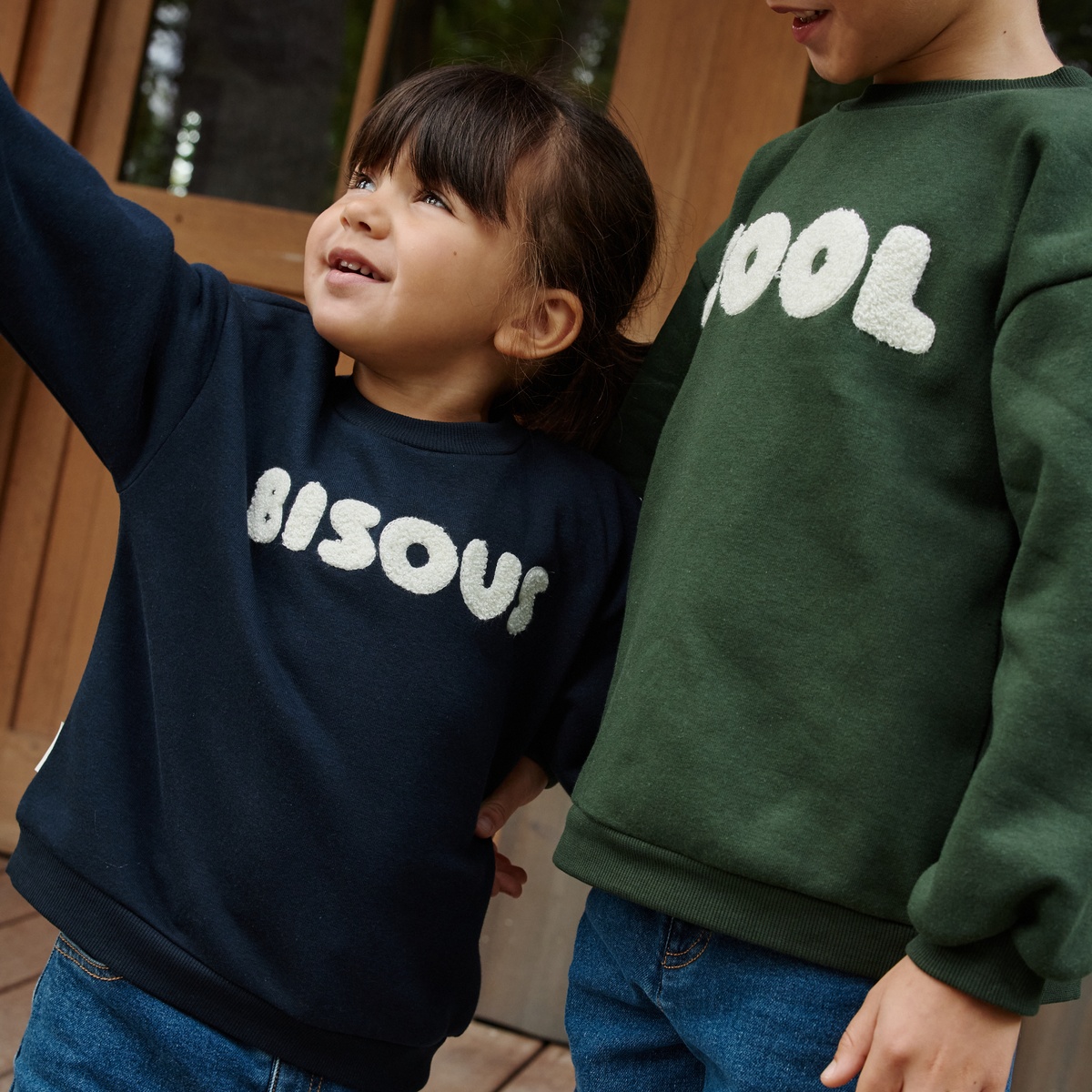 Sweat en molleton Bisous bleu, PETIT BEGUIN