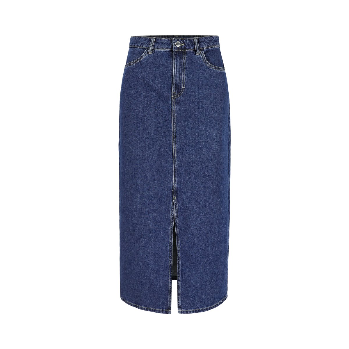 Jupe longue en denim medium blue, LOLALIZA