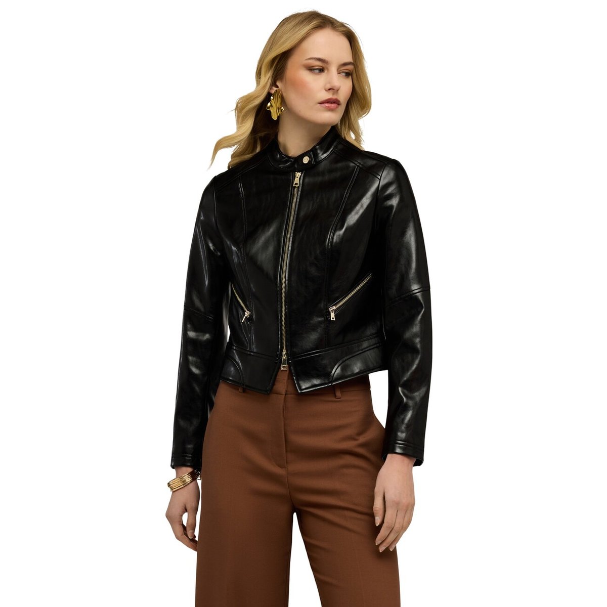 Veste avec zip et col mao noir, MOTIVI