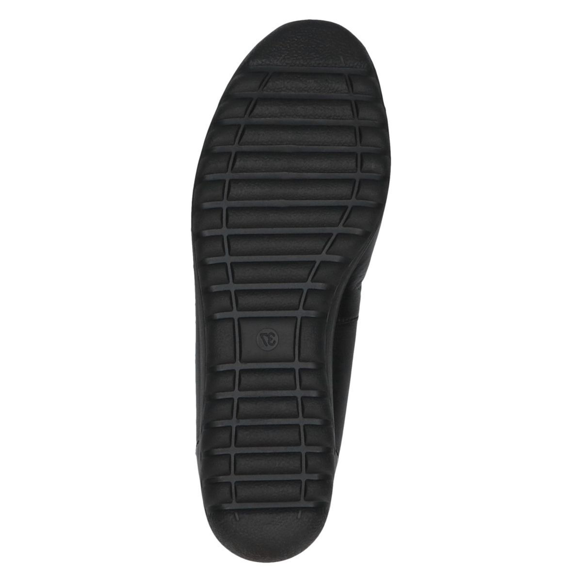 Ballerine en cuir noir brossé, CAPRICE