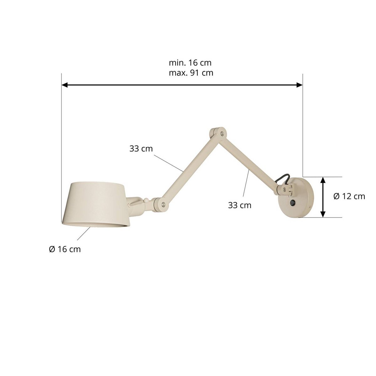 Applique en métal moderne, Silka beige, LUCANDE