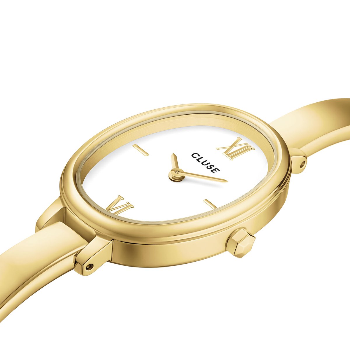 Montre Analogique L'OVALE doré blanc doré, CLUSE