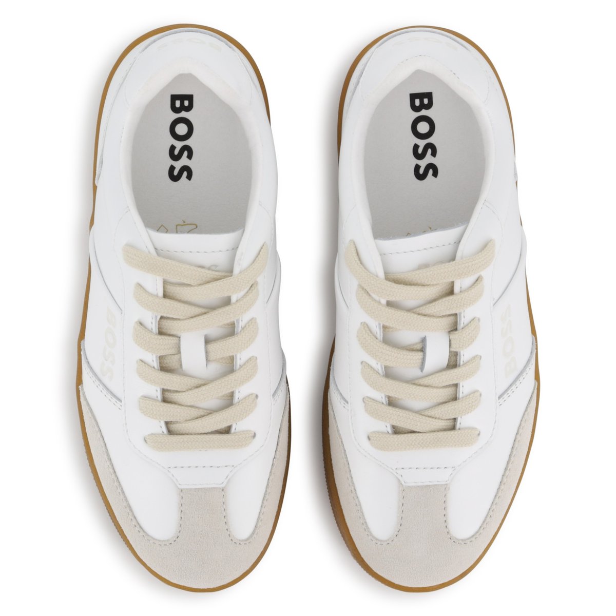 Baskets basses à lacets blanc, BOSS KIDSWEAR