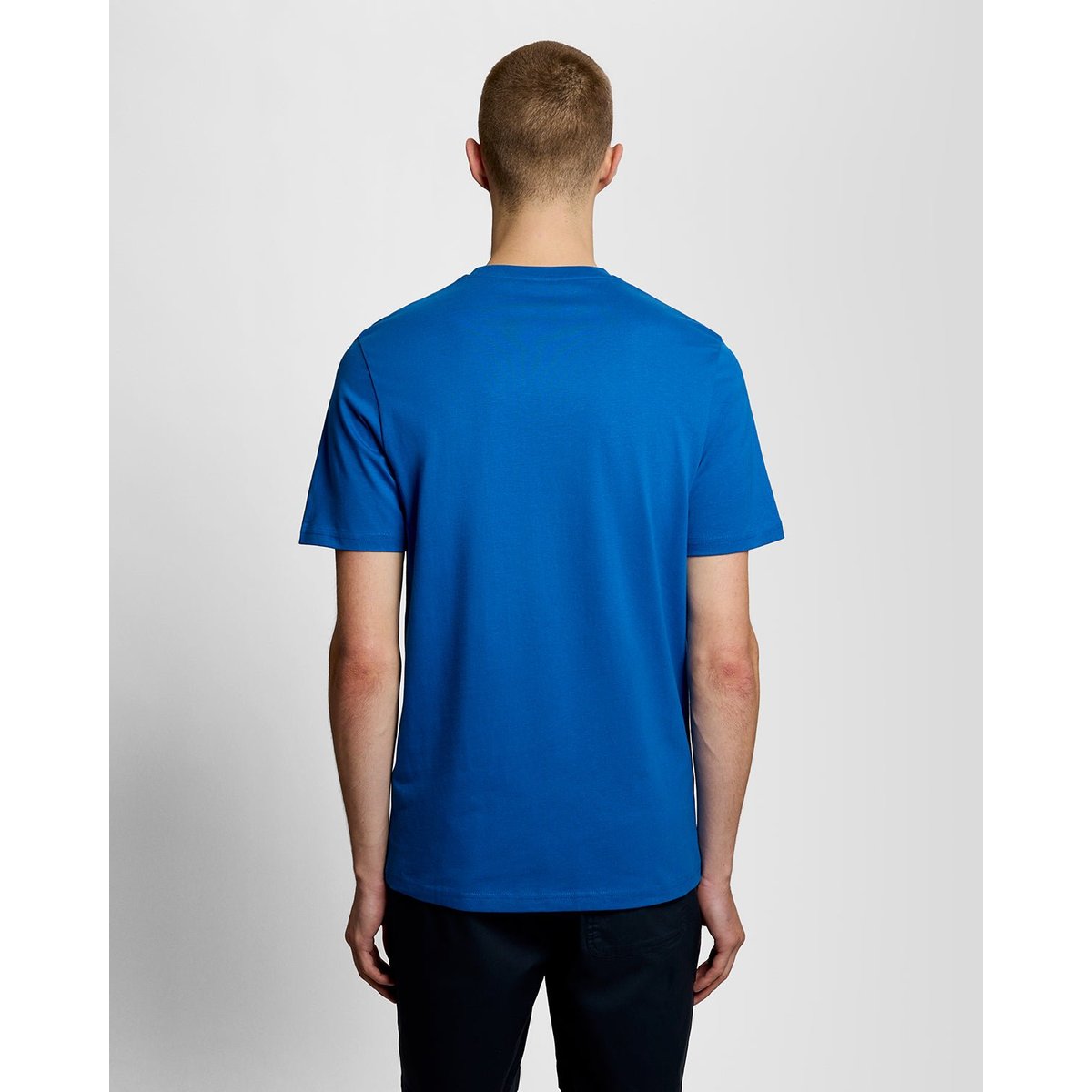 T-shirt en coton col rond bleu clair, LYLE & SCOTT