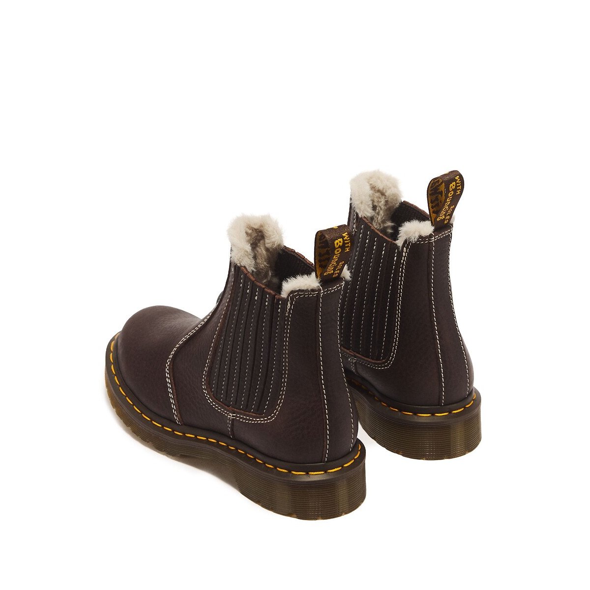 Boots chelsea 2076 Leonore II, en cuir Grizzly marron foncé, DR. MARTENS