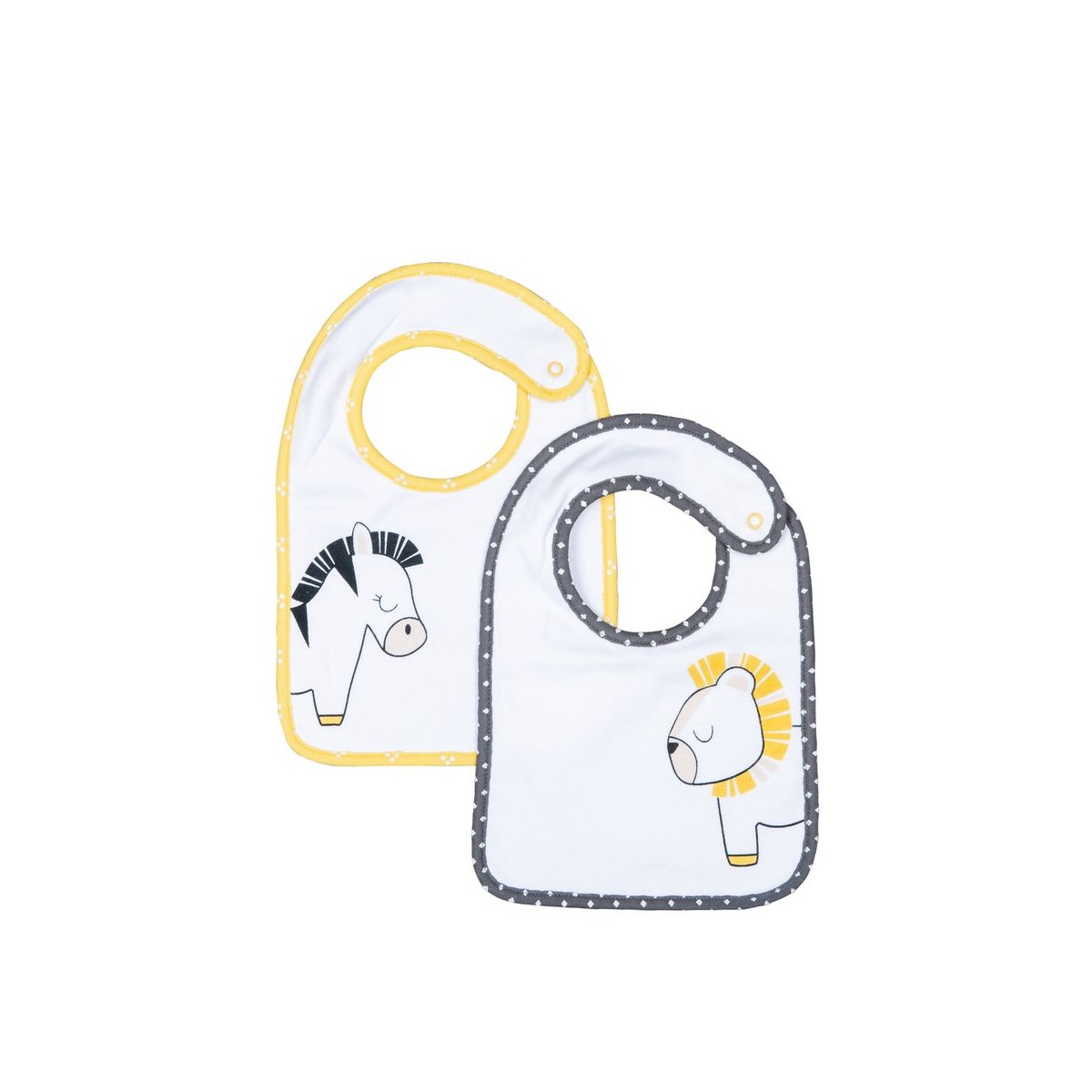 Lot de 2 bavoirs en coton blanc, SAUTHON