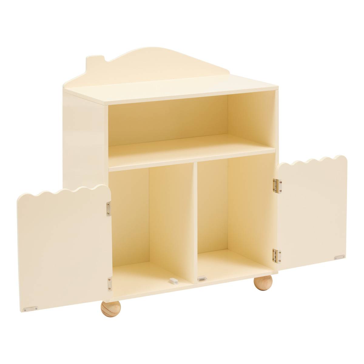 Bibliothèque enfant 2 portes niche ouverte BOULI beige, ATMOSPHERA FOR KIDS