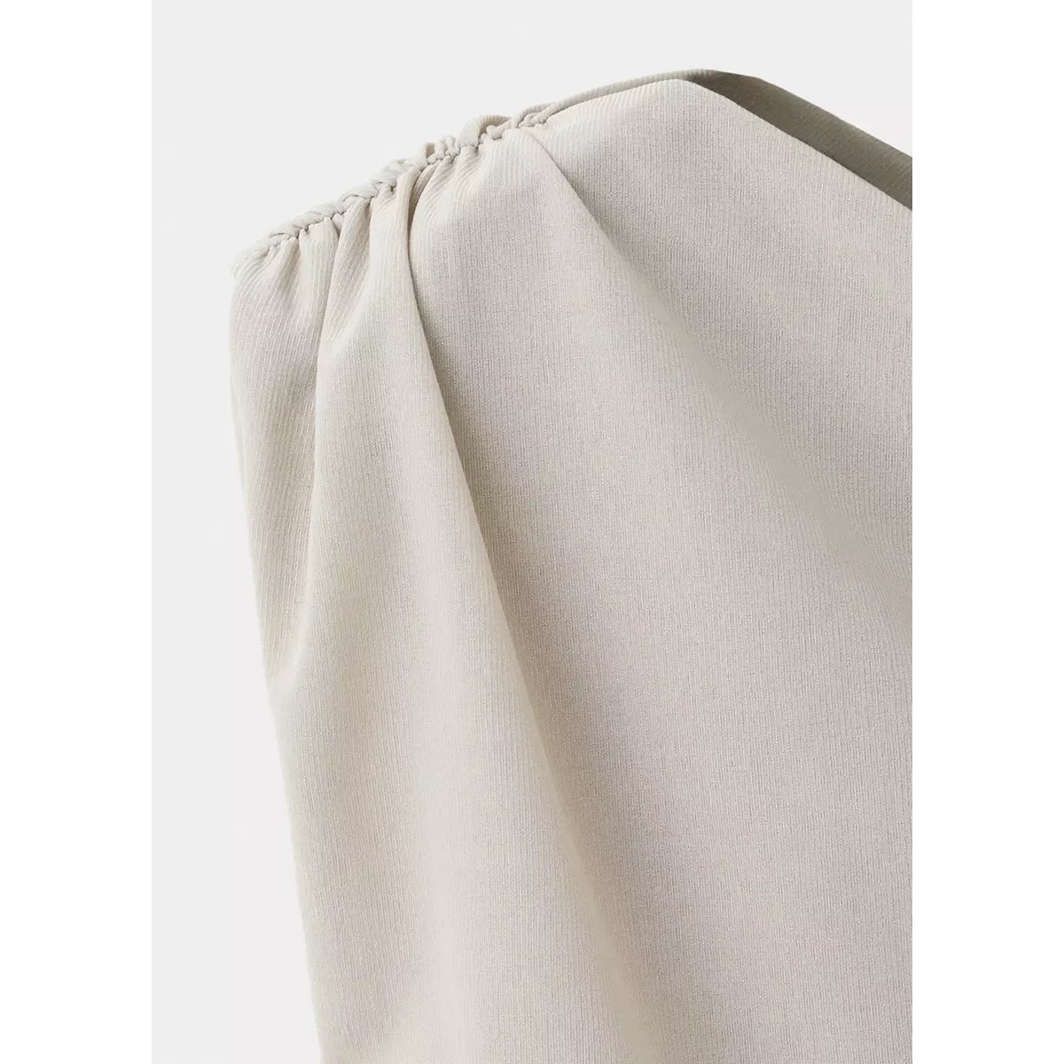 Top asymétrique drapé gris clair/pastel, MANGO