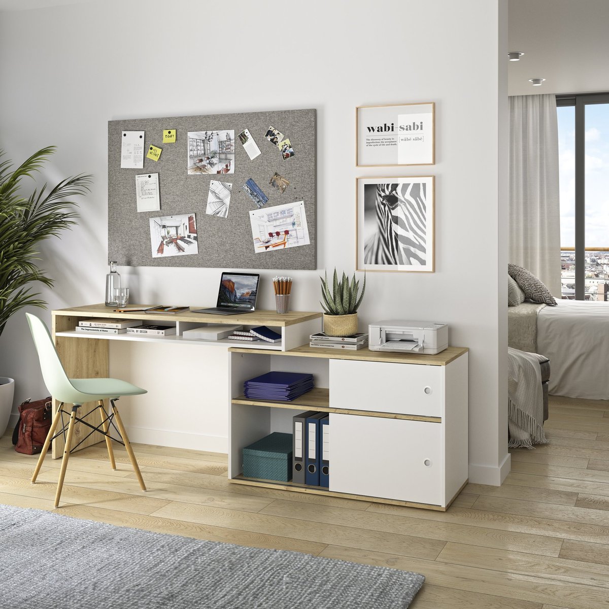 Bureau modulable & polyvalent MODULA beige, DIAGONE