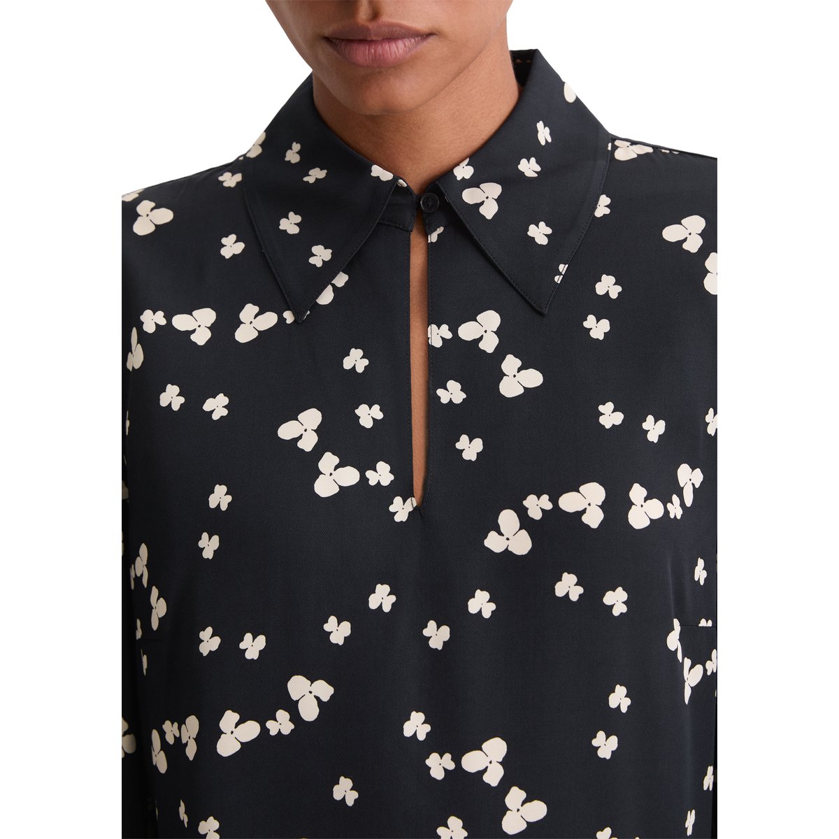 Robe imprimée loose en LENZING™ ECOVERO™ bleu foncé, MARC O'POLO