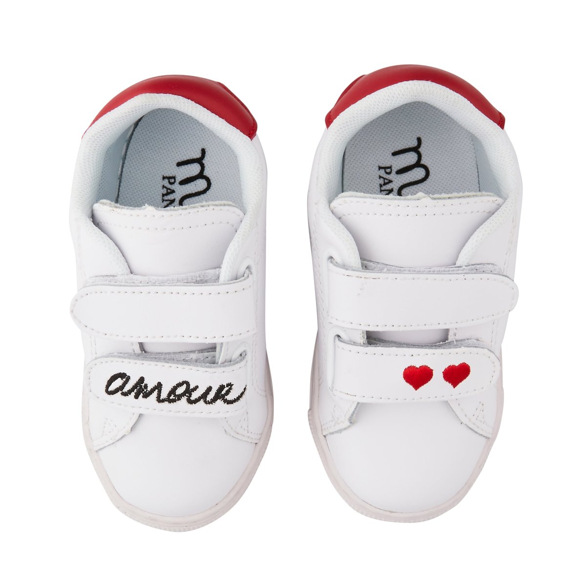 Baskets Enfant En Cuir Mini Edith Amour blanc, BONS BAISERS