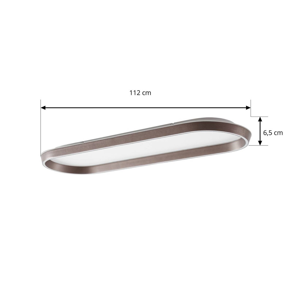Plafonnier en métal moderneLED, Rylan marron, blanc, LUCANDE