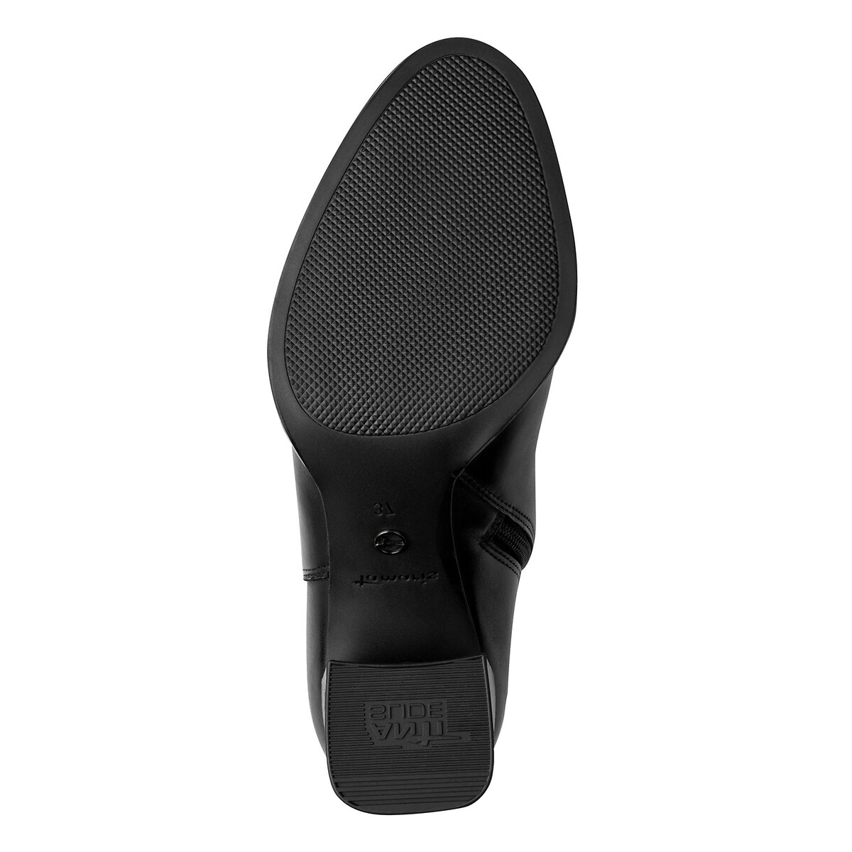 Bottines en cuir à talons noir, TAMARIS