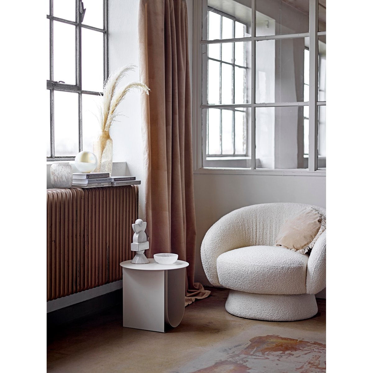 Table d'appoint en métal ronde Cher gris, BLOOMINGVILLE