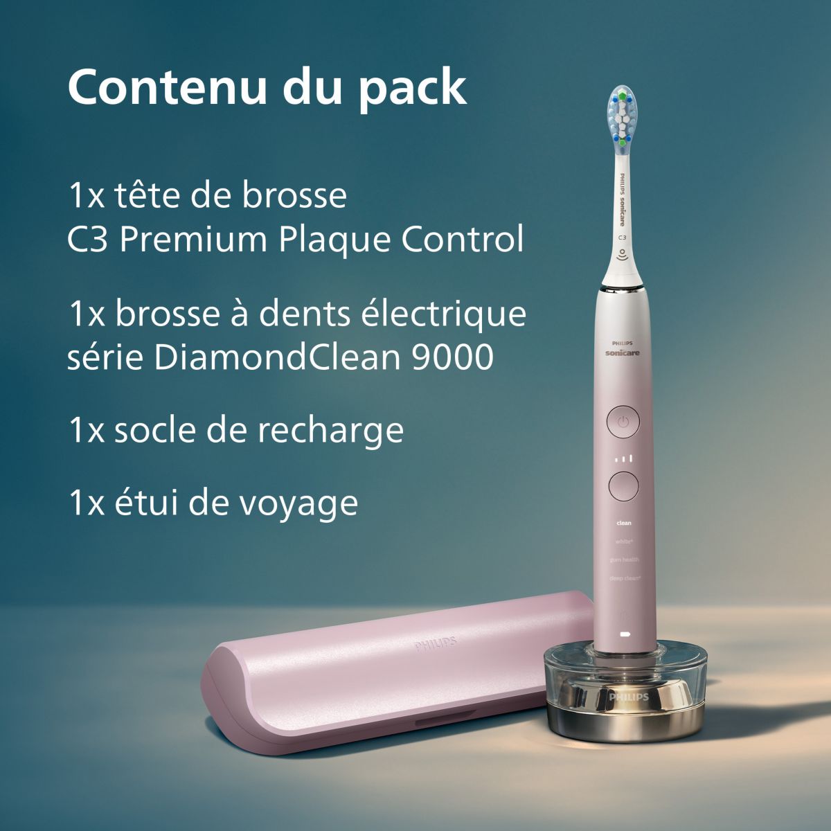Brosse à dents électrique Sonicare diamondClean 9000 HX9911/84 rose, PHILIPS