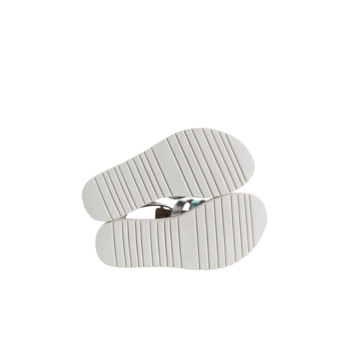 Sandales esprit spartiates cuir enfant collection maternelle argent, VERTBAUDET