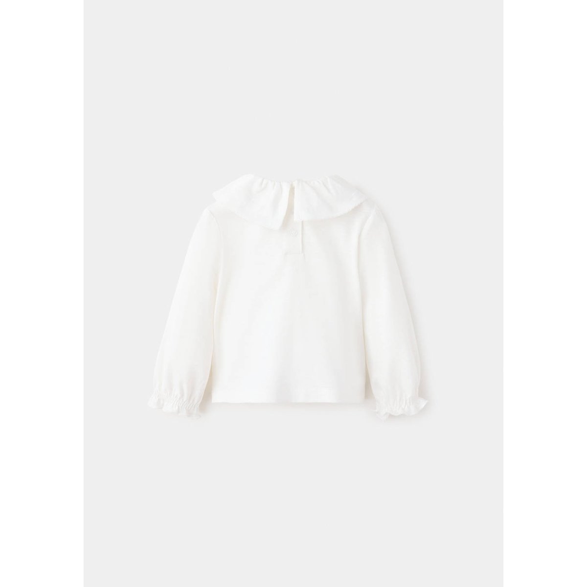 T-shirt en coton col claudine blanc cassé, MANGO BABY