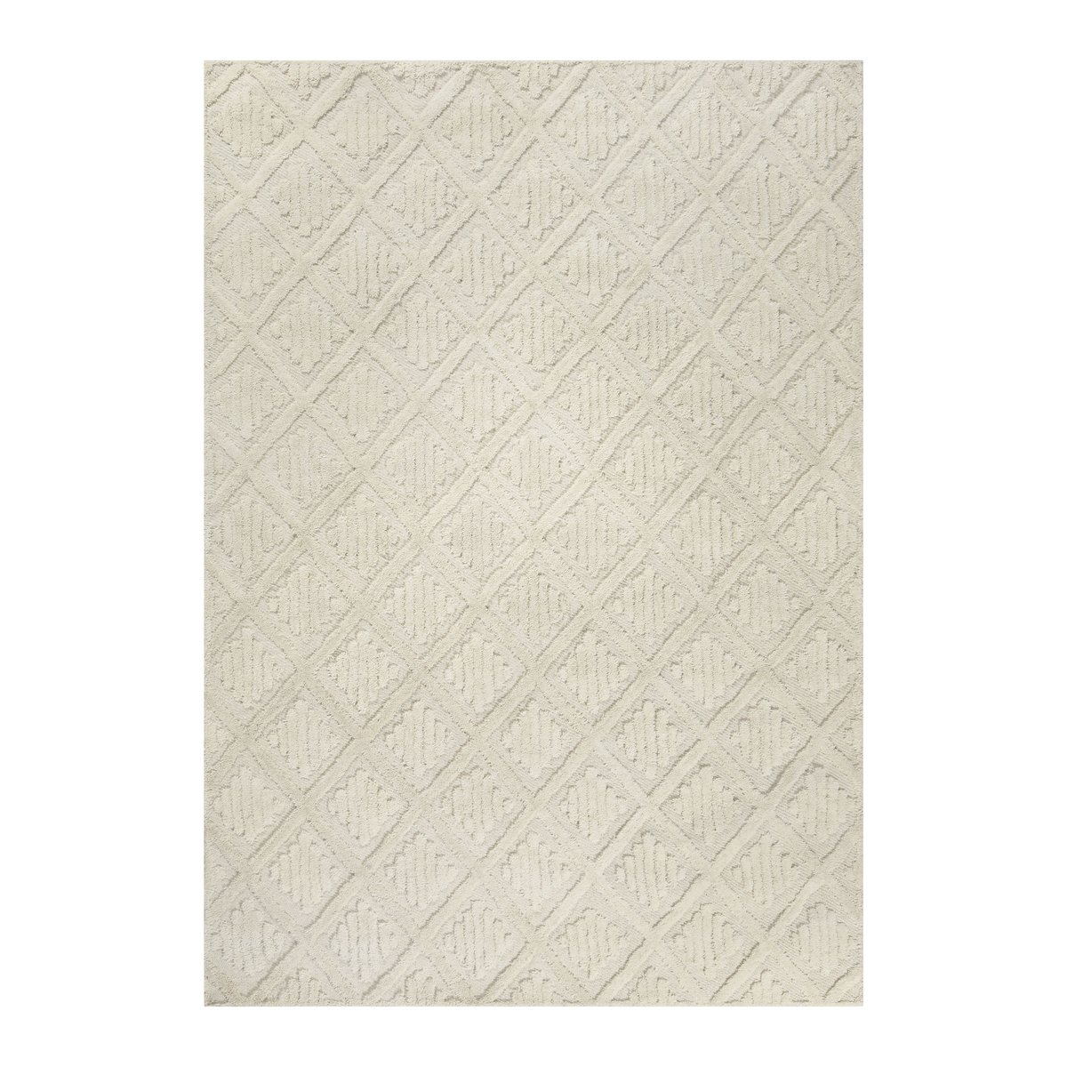 Tapis à motifs losanges en relief ,  HAMPTONS SEVENTEEN blanc crème, WECON HOME