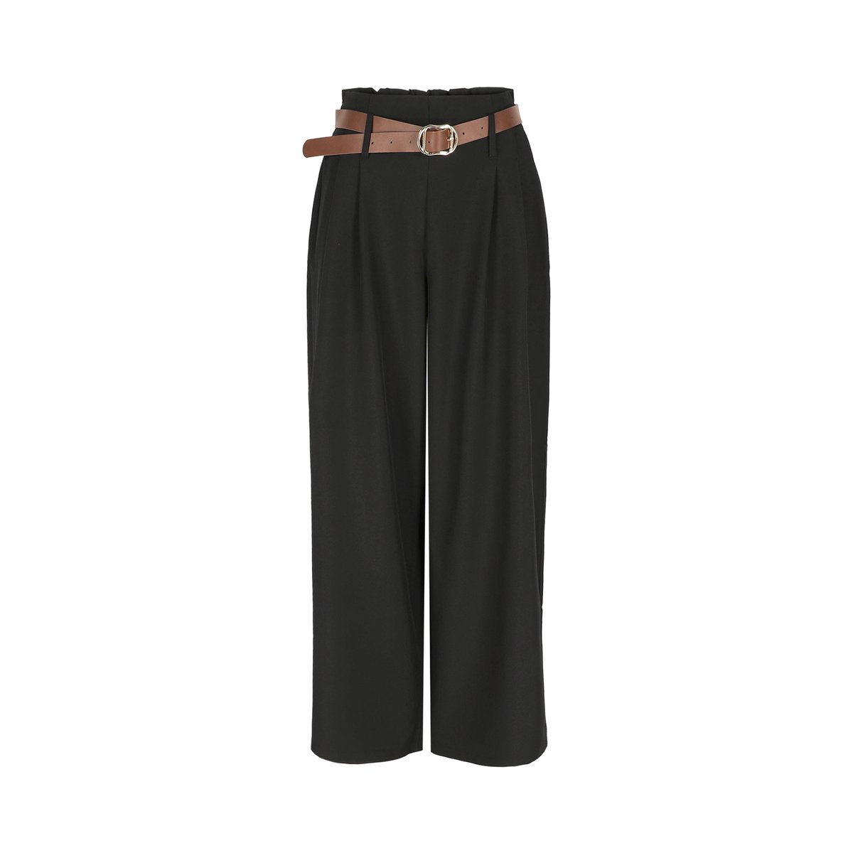 Pantalon large ceinturé noir, LOLALIZA