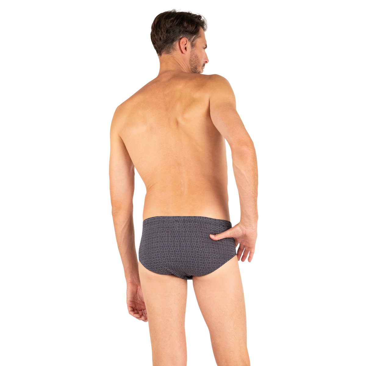 Slip taille haute imprimé bleu-beige, EMINENCE
