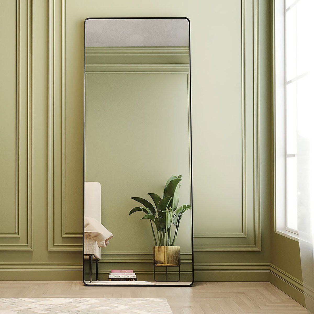 Miroir rectangulaire en acier, OMBRA SOFT noir, KARE DESIGN
