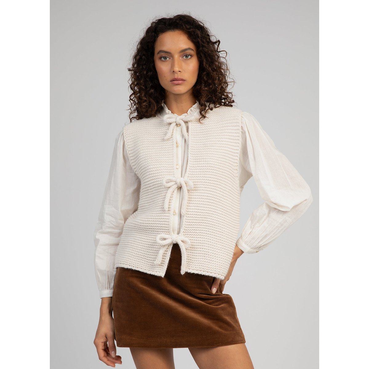 Cardigan Sans Manche LEGRINGA ecru, AN'GE