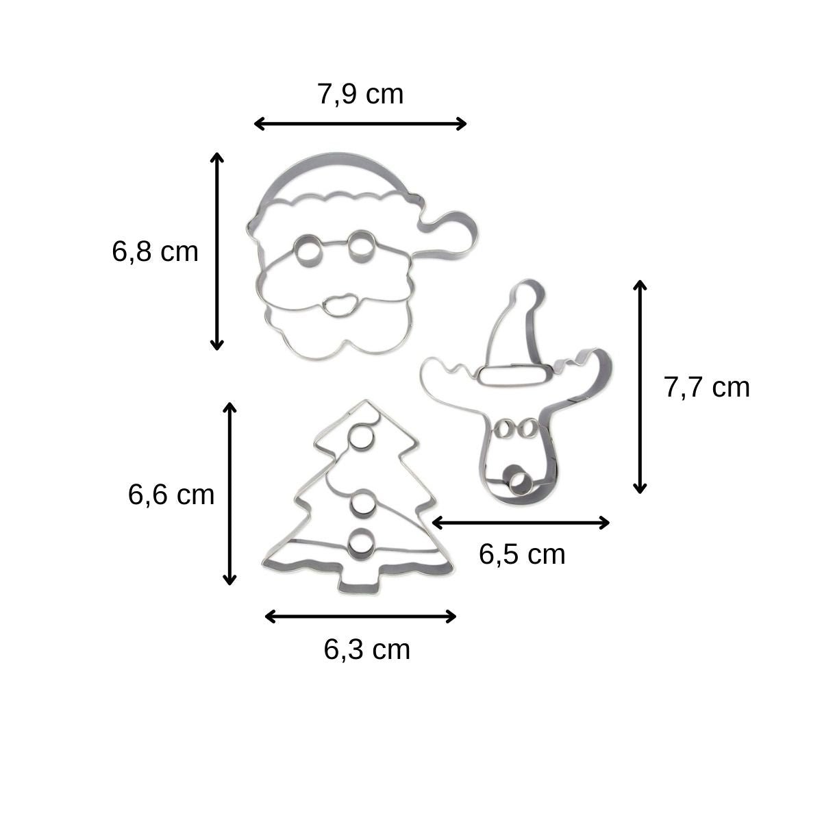 Set de 3 emporte-pièces de Noël inox, ZENKER