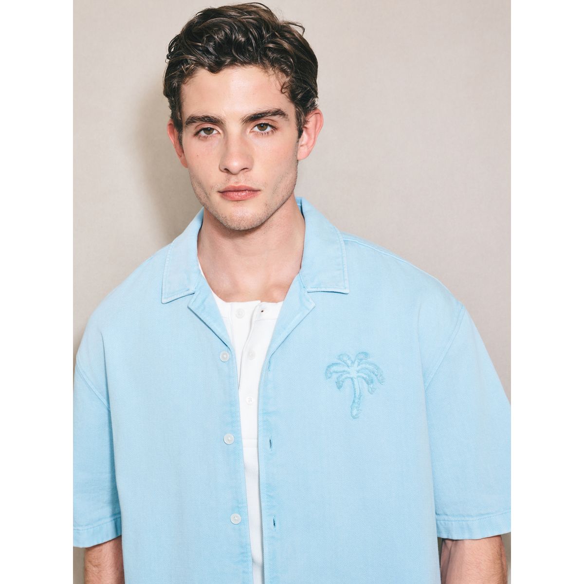 Chemise à manches courtes et motif edit bleu, NEXT