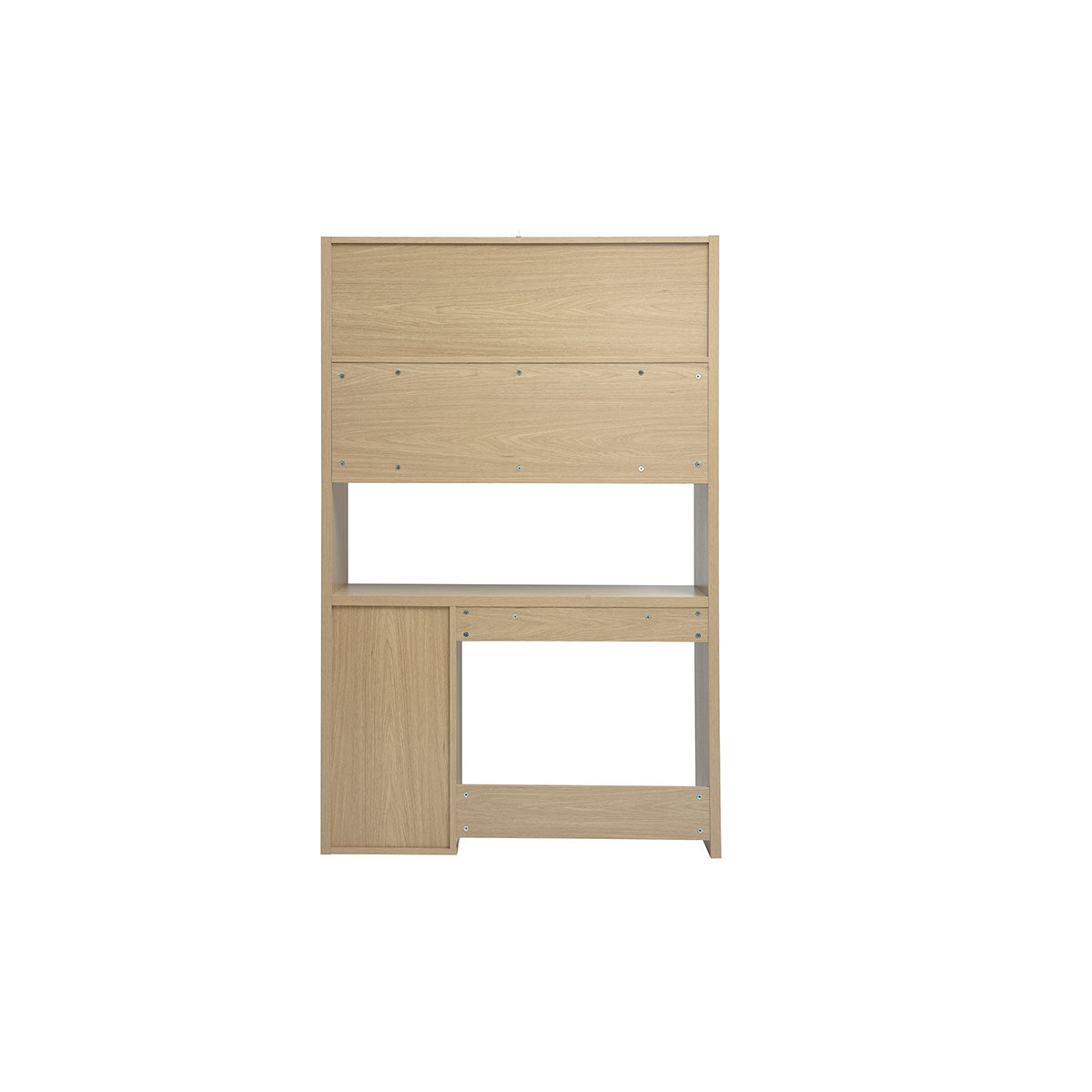 Bureau bibliothèque avec rangements finition bois clair chêne L115 cm WISSEM chêne clair, MILIBOO
