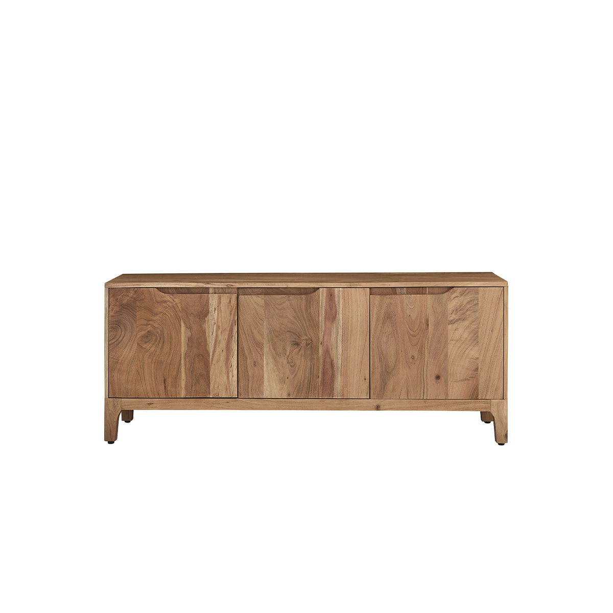 Meuble TV en acacia massif 3 portes SAMSO couleur unique, BERAH GETAH
