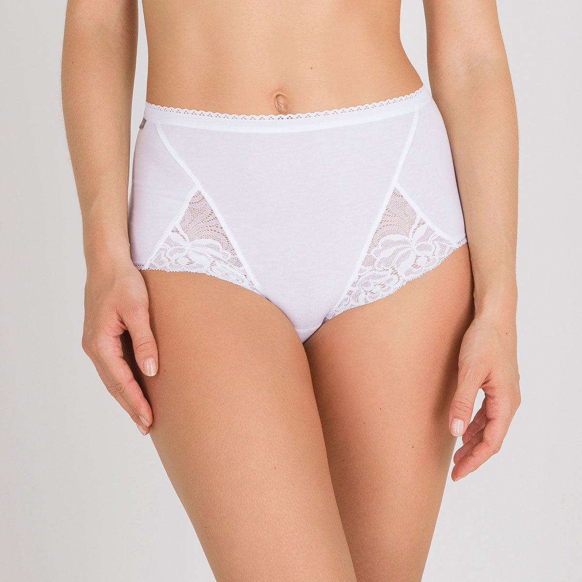 Lot de 3 culottes maxi Coton et Dentelle blanc, PLAYTEX