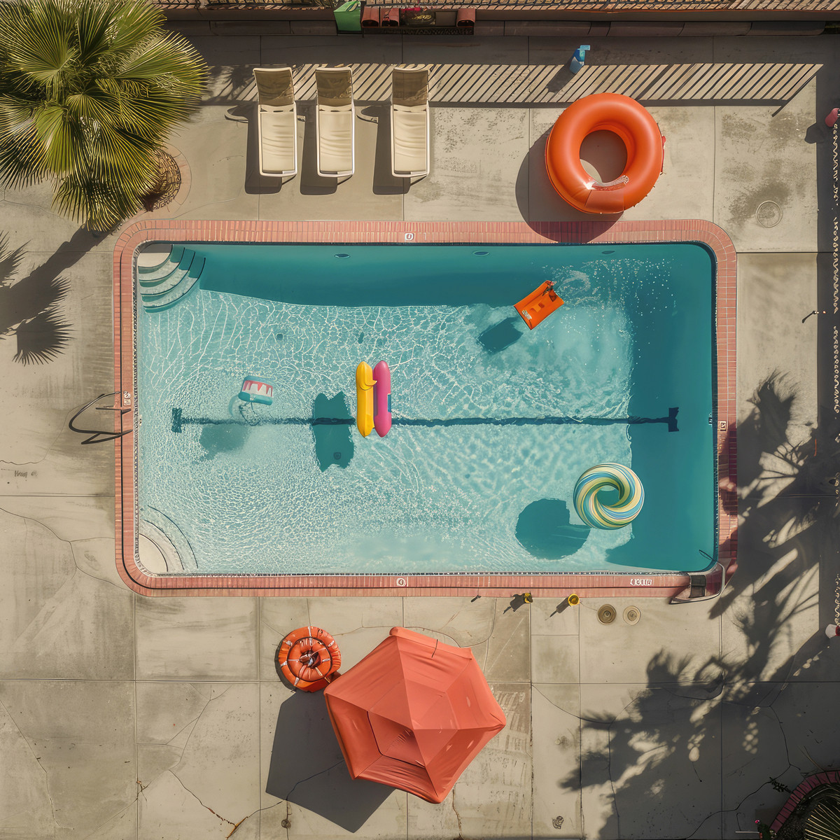 Tableau Sur Verre Synthétique Piscine Rétro Estivale ARCHITECTURE tableau en verre synthétique, CEANOTHE