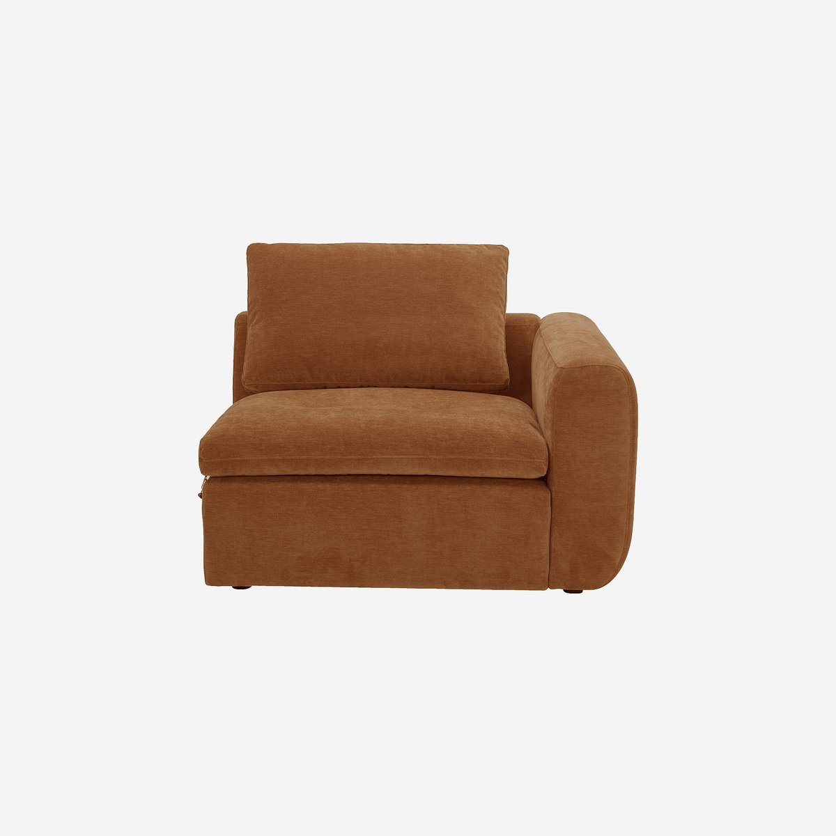 Module d'angle droit 1 place en tissu AMERIA marron, HABITAT