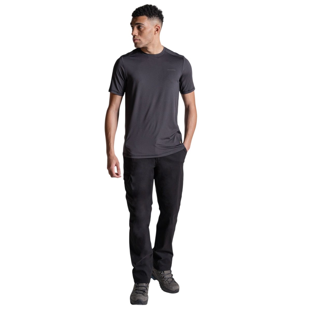 T-shirt cintré motif/style réfléchissant CHARON noir, CRAGHOPPERS