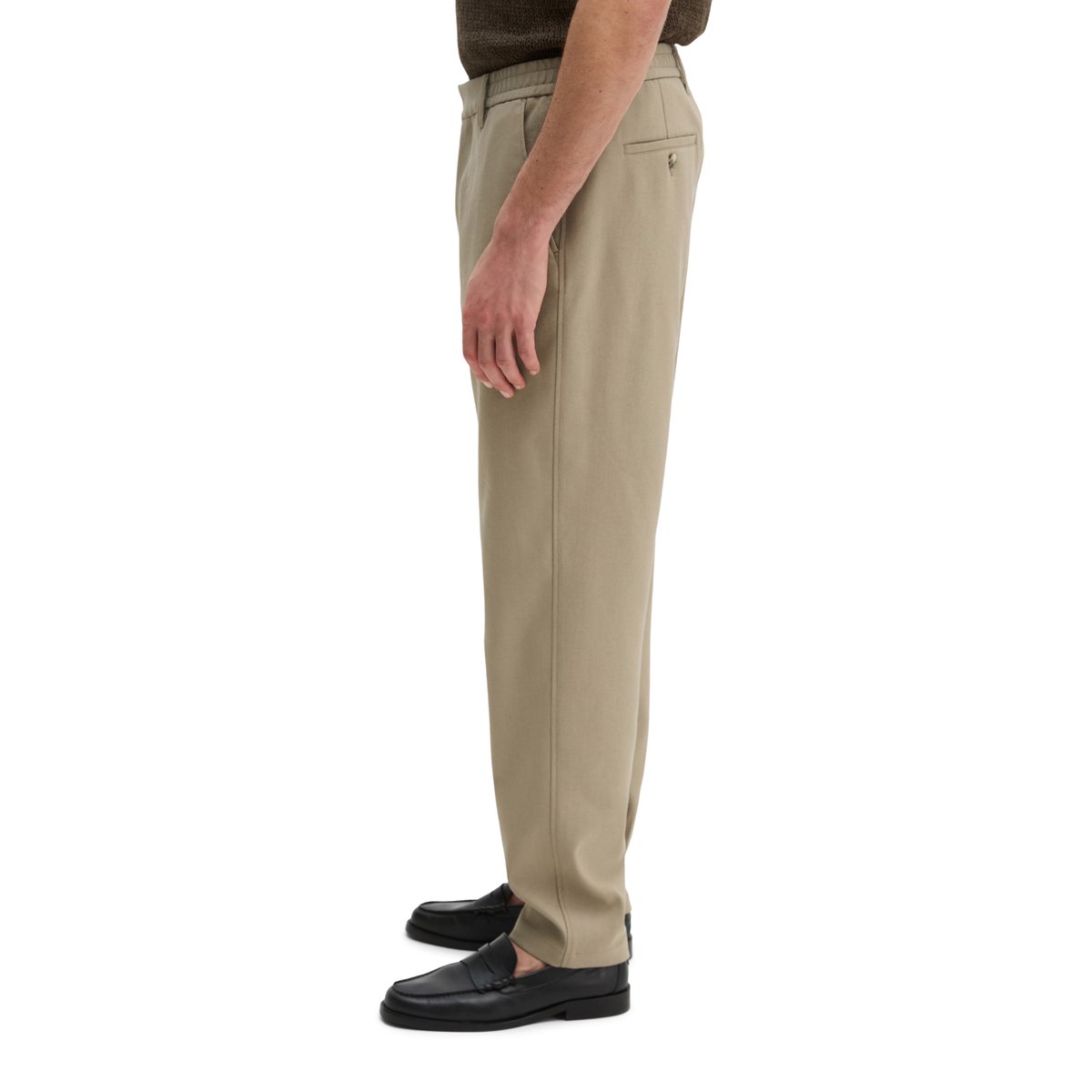 Chino modèle Belsbo Jogger relaxed en lin fonctionnel doux beige, MARC O'POLO