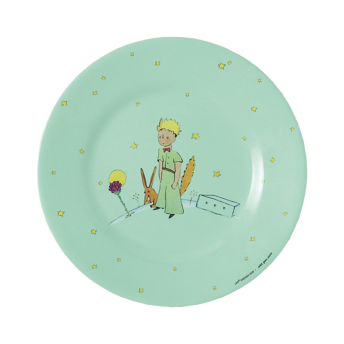 3 Assiettes à dessert LE PETIT PRINCE bleu / jaune / vert, PETIT JOUR