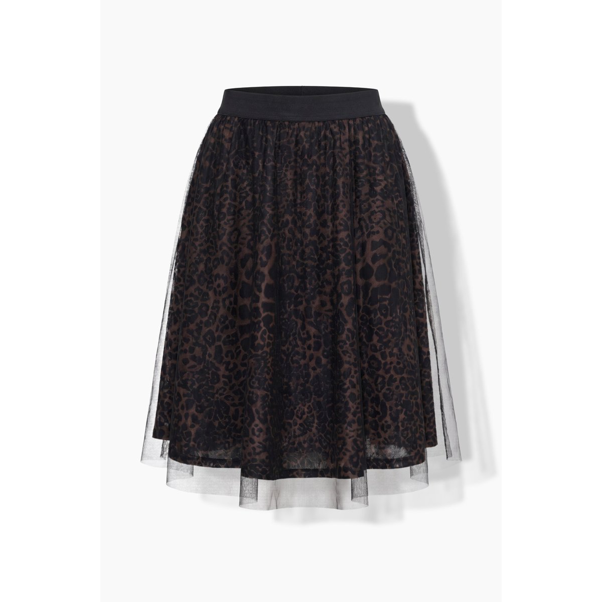 Jupe midi en scuba motif léopard cannelle, ULLA POPKEN