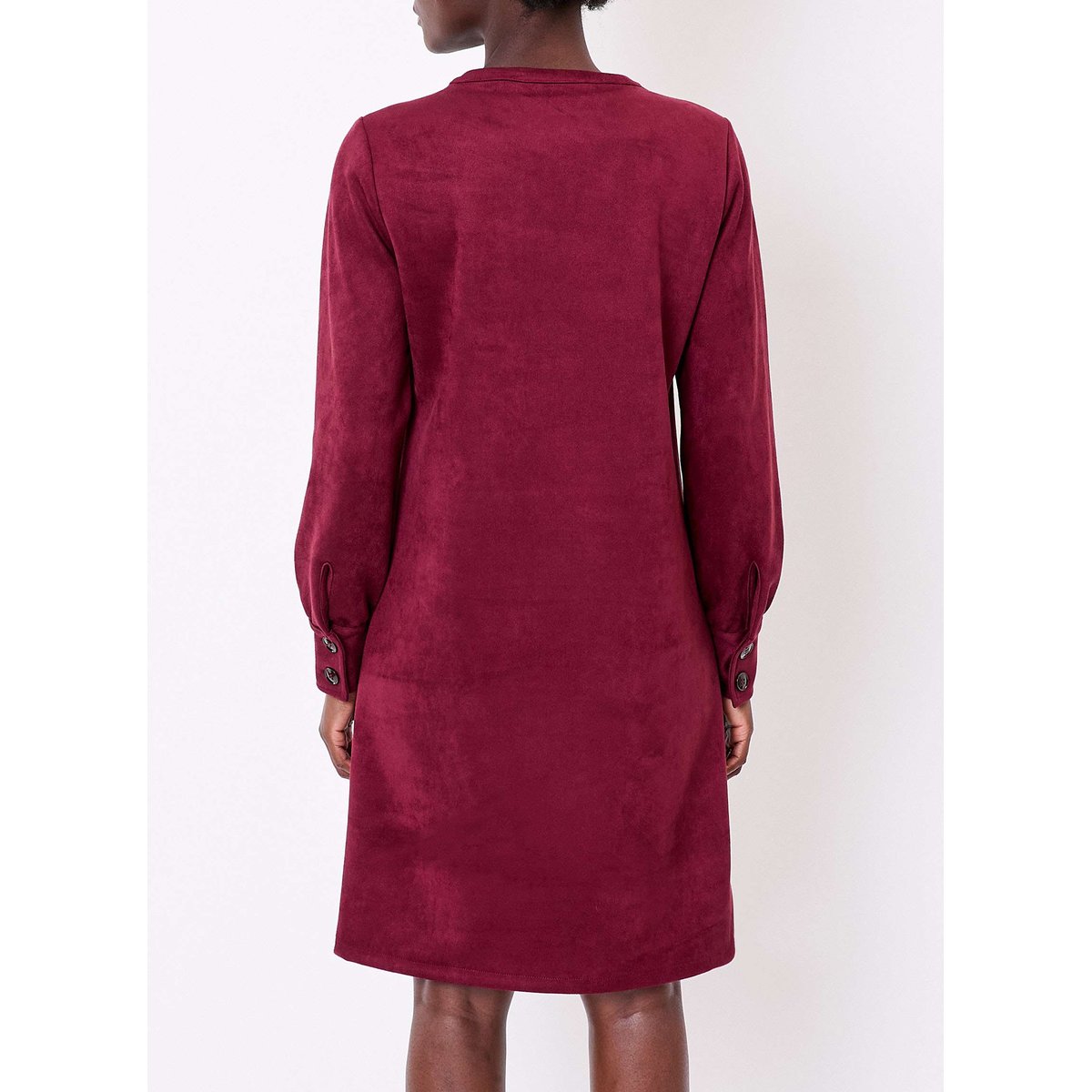 Robe droite suédine souple ANIKA rouge grenade anika, LA FIANCÉE